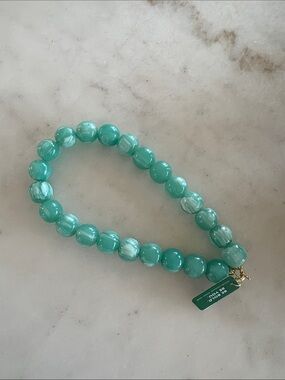 ALLOY Aqua Beaded Choker with Gold-Tone Clasp
